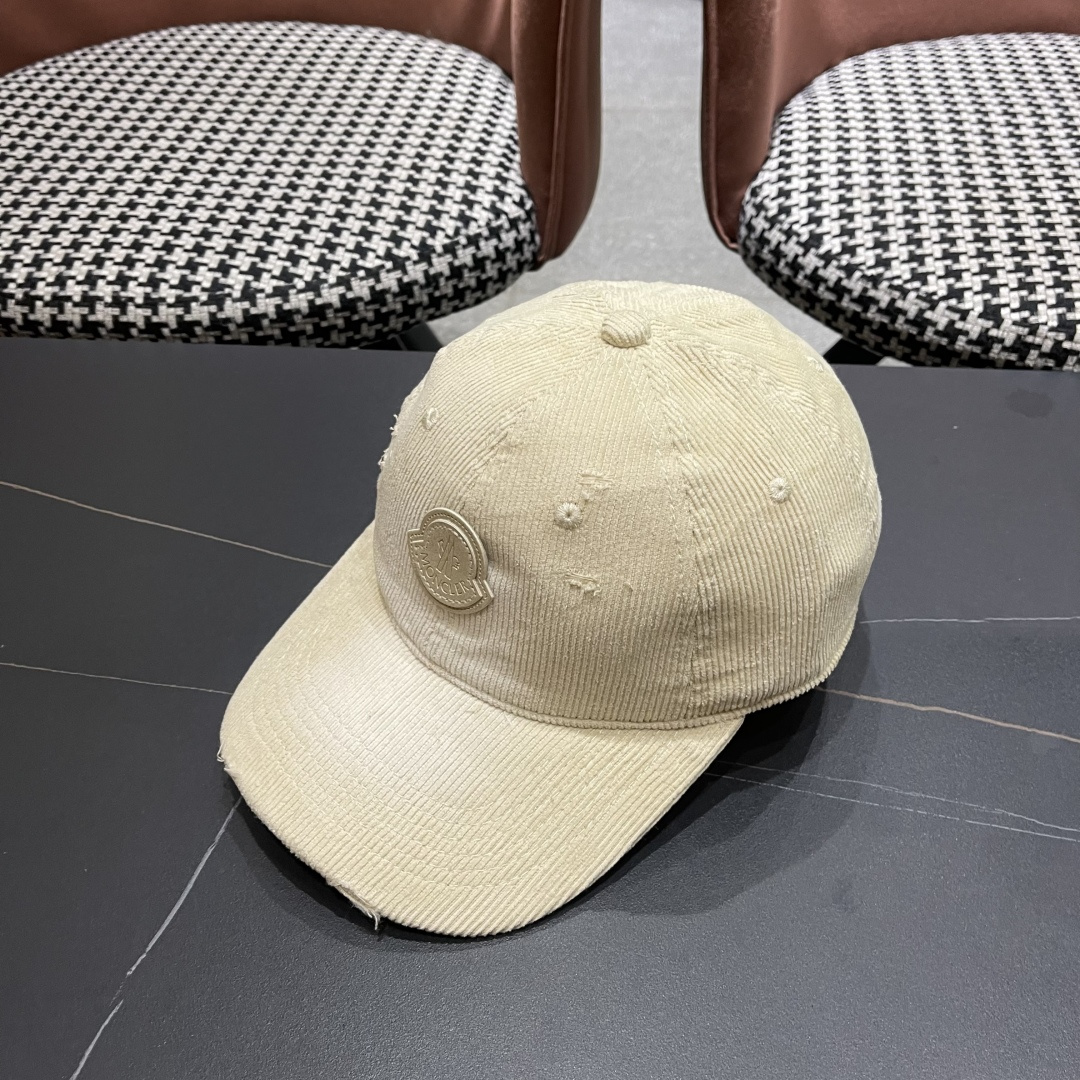  蒙口 MONCLER 帽子女潮牌韩版百搭棒球帽春夏时
尚灯芯绒鸭舌帽休闲帽男