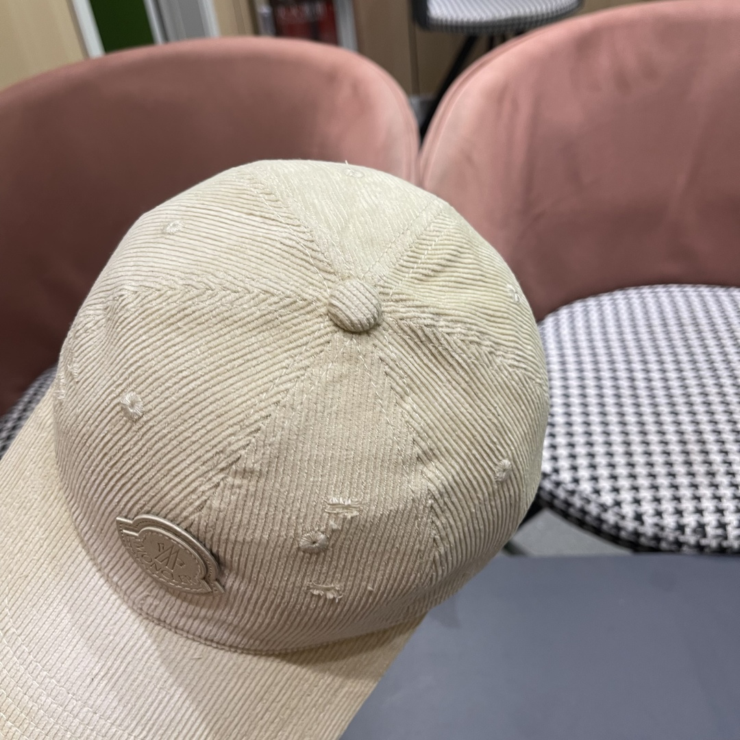  蒙口 MONCLER 帽子女潮牌韩版百搭棒球帽春夏时
尚灯芯绒鸭舌帽休闲帽男