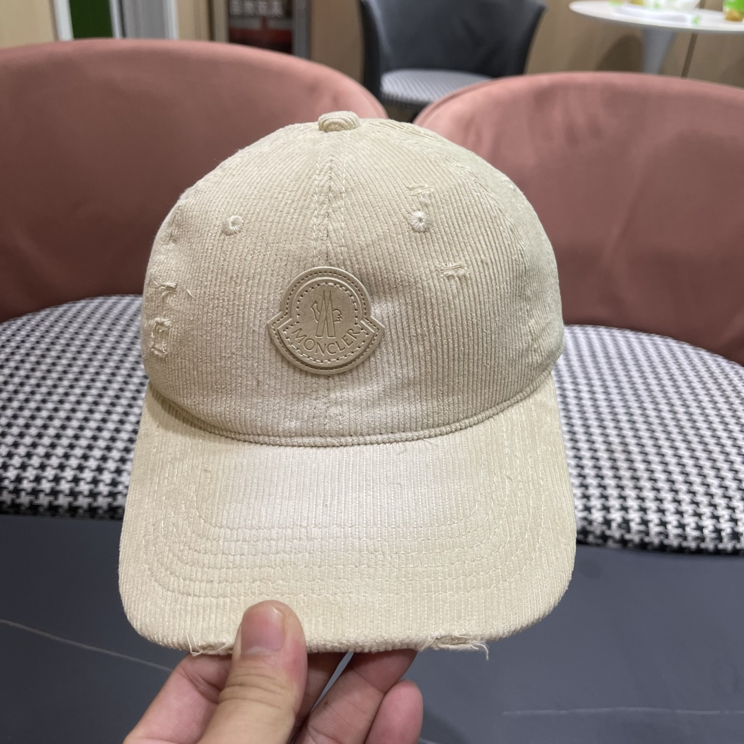  蒙口 MONCLER 帽子女潮牌韩版百搭棒球帽春夏时
尚灯芯绒鸭舌帽休闲帽男