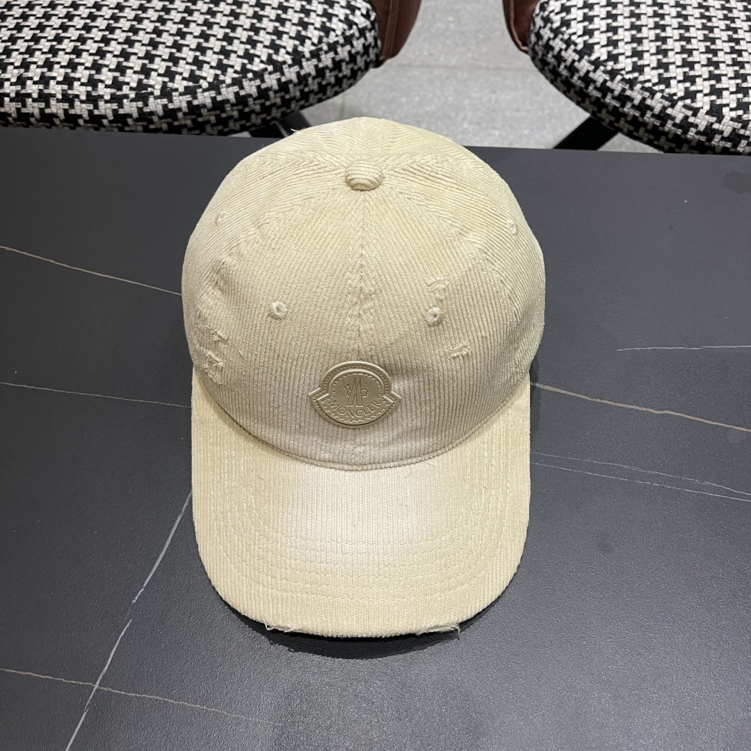  蒙口 MONCLER 帽子女潮牌韩版百搭棒球帽春夏时
尚灯芯绒鸭舌帽休闲帽男