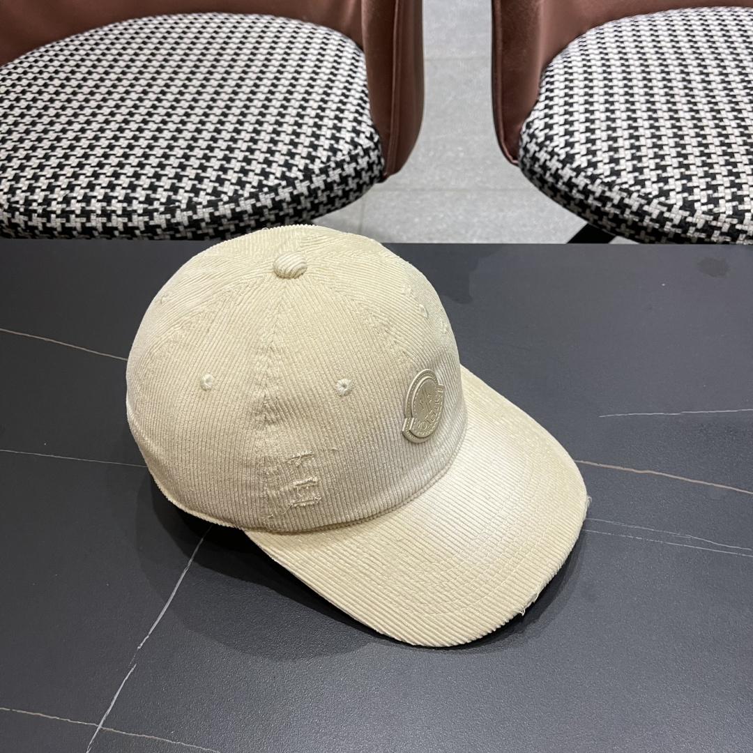  蒙口 MONCLER 帽子女潮牌韩版百搭棒球帽春夏时
尚灯芯绒鸭舌帽休闲帽男