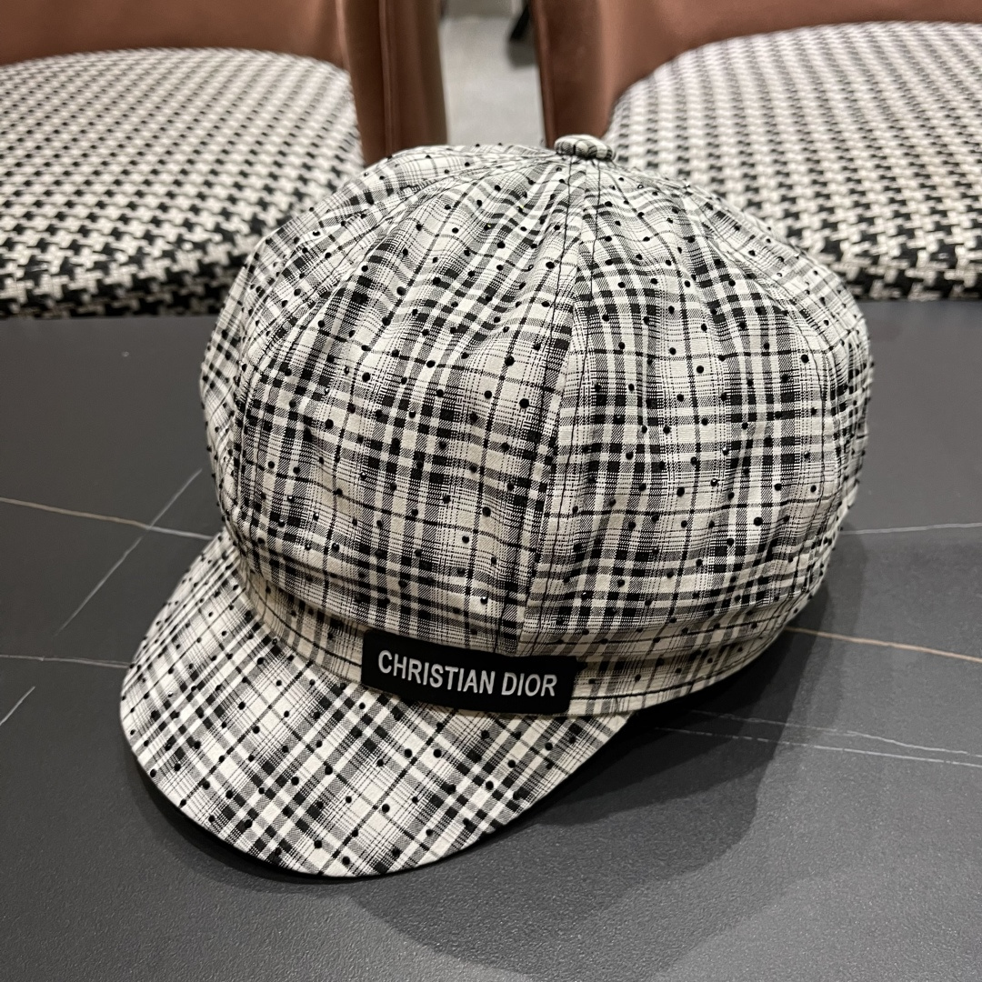  迪奥 格纹八角帽子女显脸小2025新款复古画家
报童帽百搭速千鸭舌帽