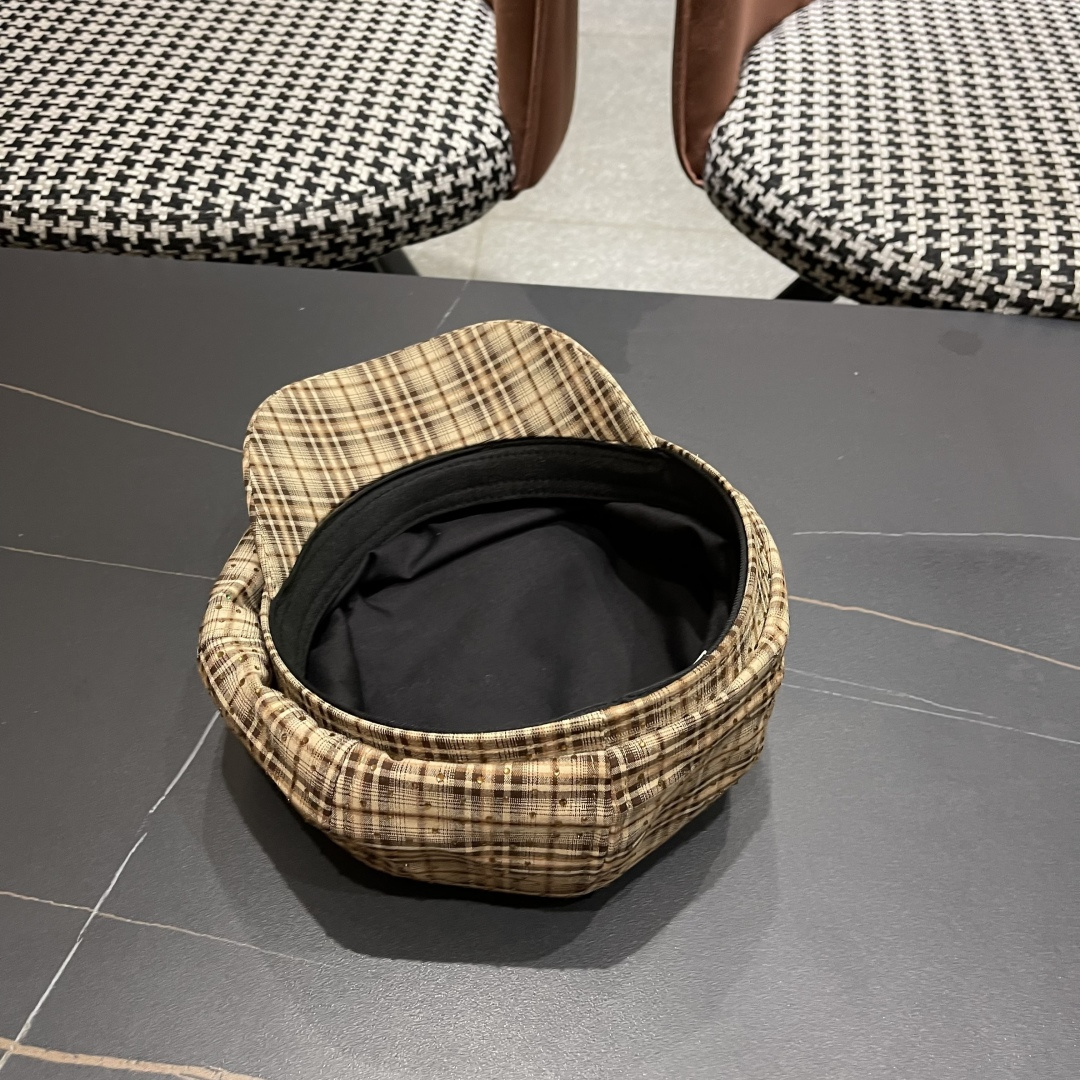  迪奥 格纹八角帽子女显脸小2025新款复古画家
报童帽百搭速千鸭舌帽