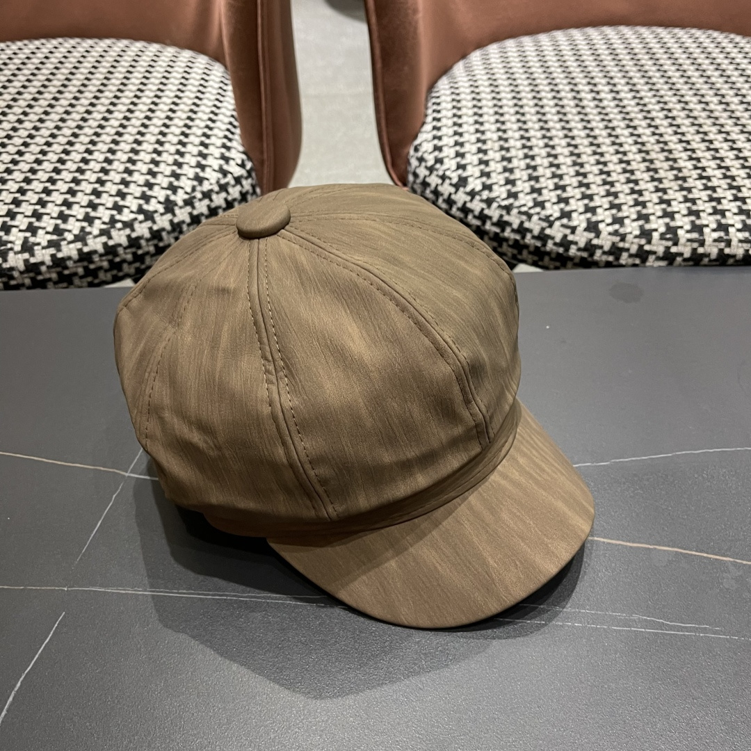  普拉达 PRADA 日系复吉皮质纹理八角帽子女春秋季
英伦风贝雷帽百搭休闲报童帽潮