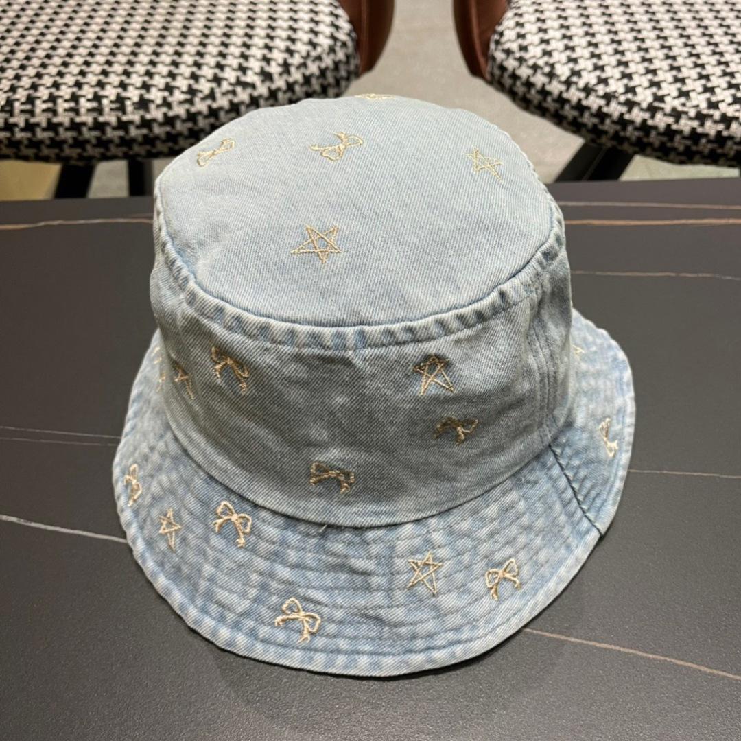 Chanel香奈儿蝴蝶刺绣牛仔渔夫帽，简约百搭，头围57cm