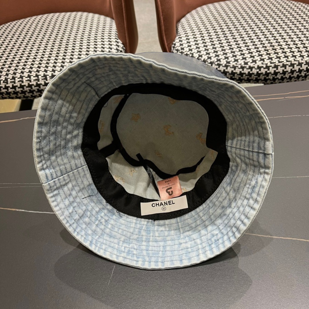  Chanel香奈儿蝴蝶刺绣牛仔渔夫帽，简约百搭，头围57cm