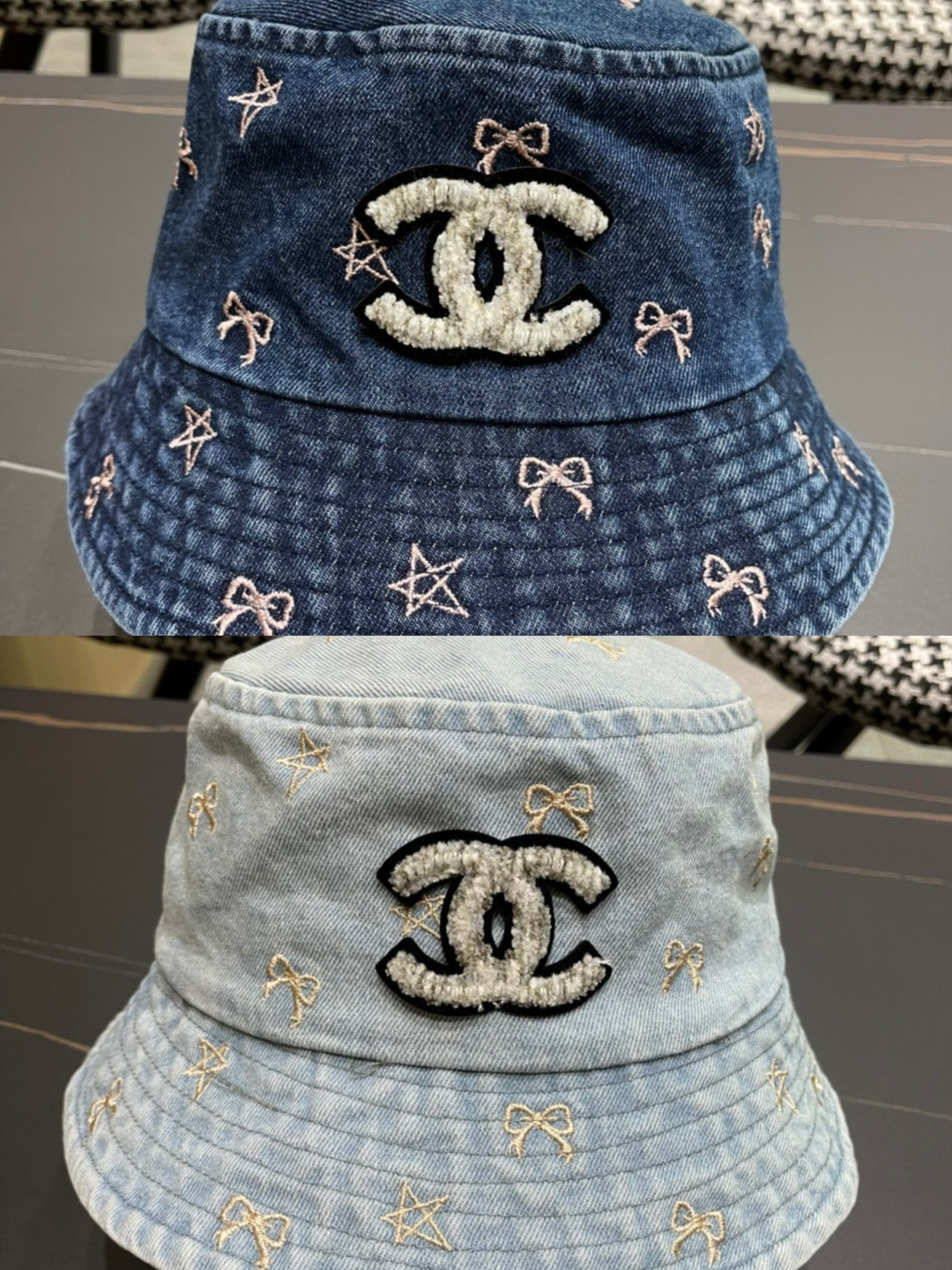  Chanel香奈儿蝴蝶刺绣牛仔渔夫帽，简约百搭，头围57cm