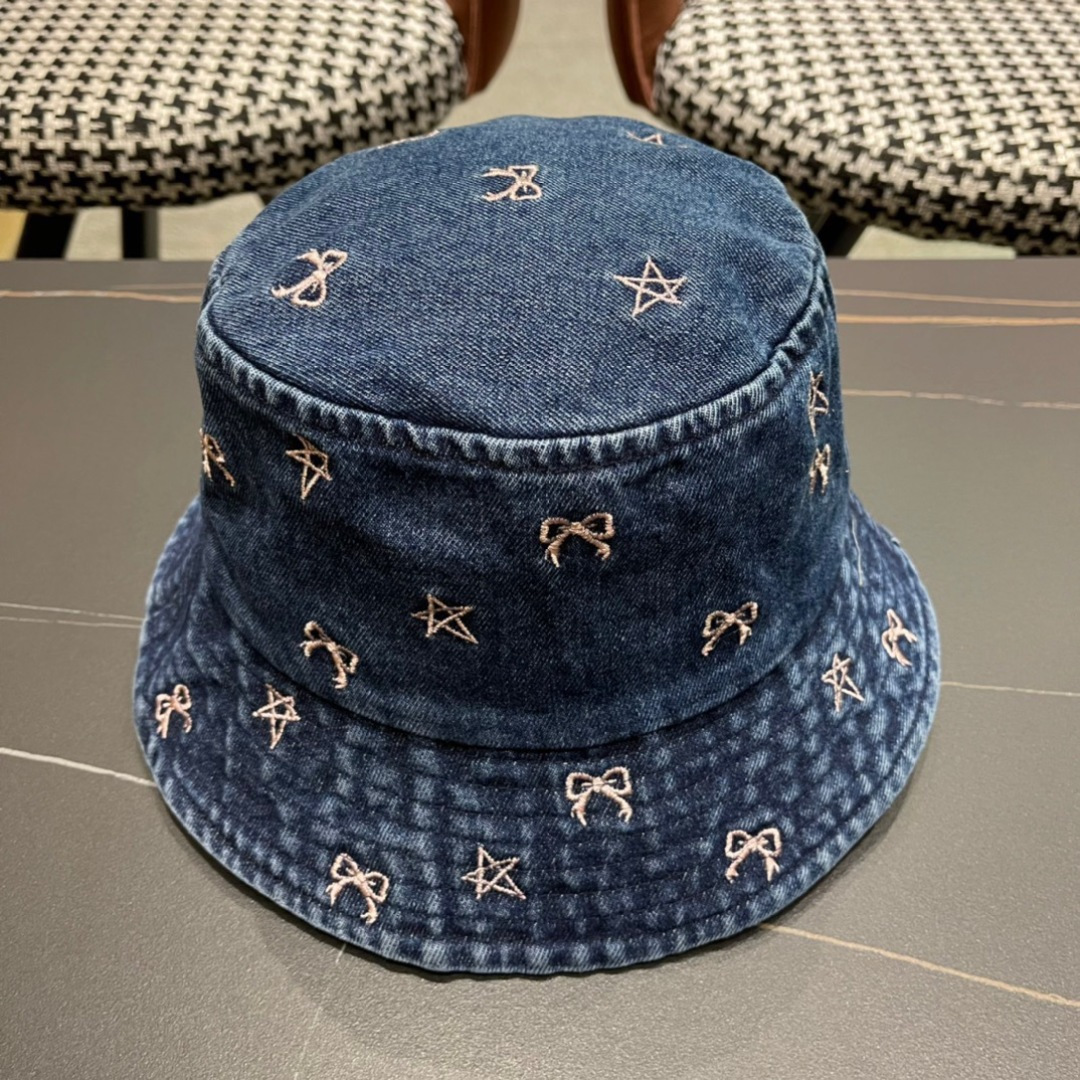  Chanel香奈儿蝴蝶刺绣牛仔渔夫帽，简约百搭，头围57cm
