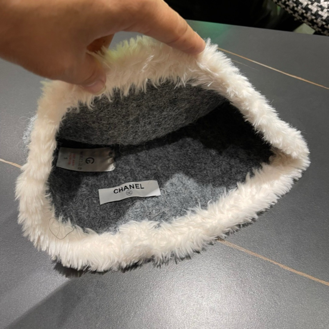 Chanel 香奈儿2025冬款针织毛线渔夫帽女秋冬季保暖显脸小护耳毛线帽针织渔夫帽