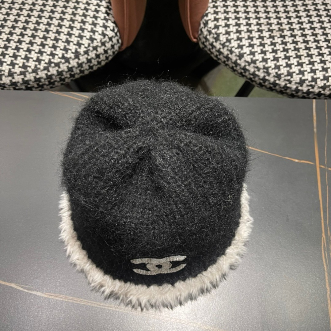  Chanel 香奈儿2025冬款针织毛线渔夫帽女秋冬季保暖显脸小护耳毛线帽针织渔夫帽