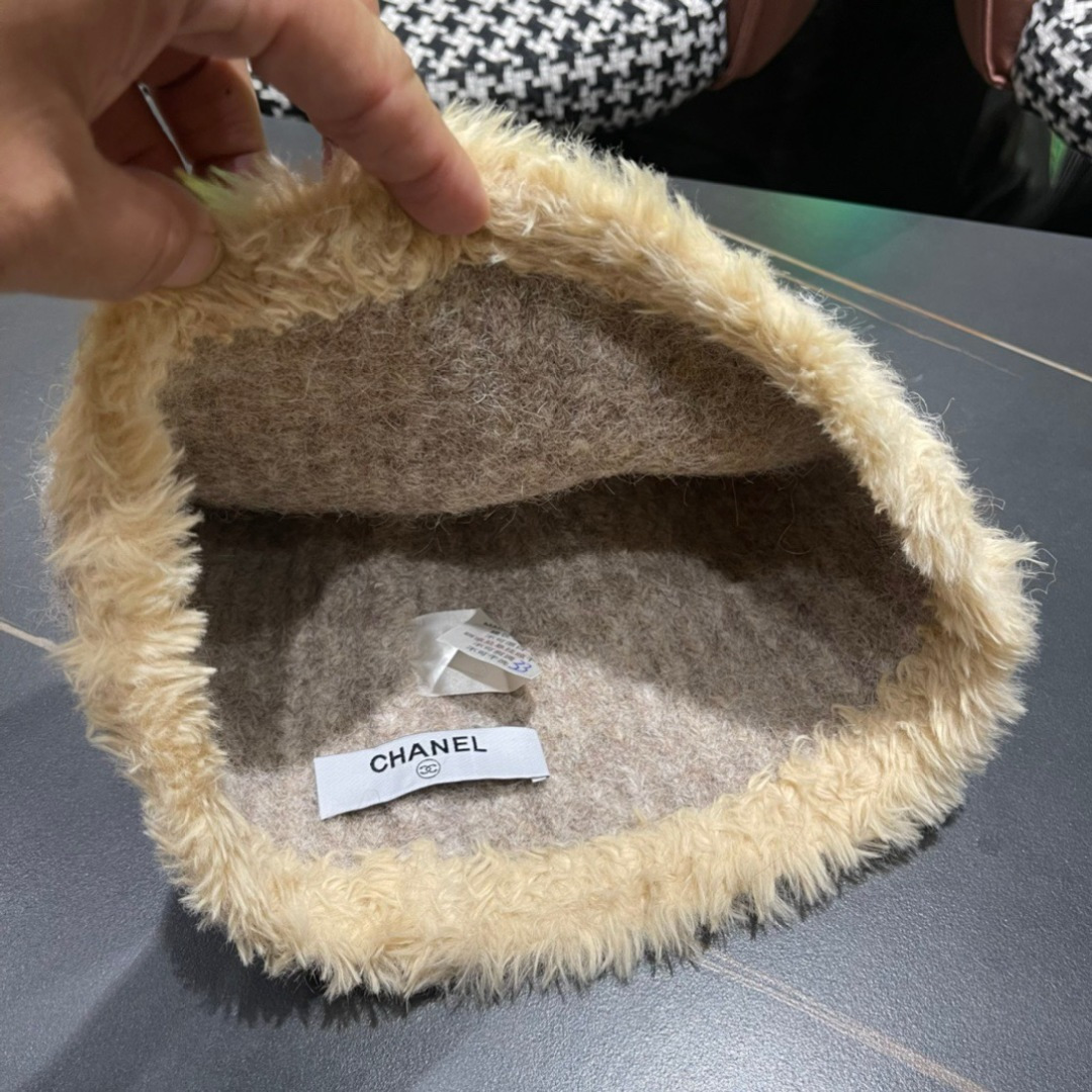  Chanel 香奈儿2025冬款针织毛线渔夫帽女秋冬季保暖显脸小护耳毛线帽针织渔夫帽