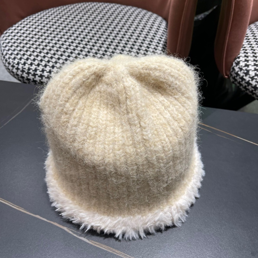  Chanel 香奈儿2025冬款针织毛线渔夫帽女秋冬季保暖显脸小护耳毛线帽针织渔夫帽