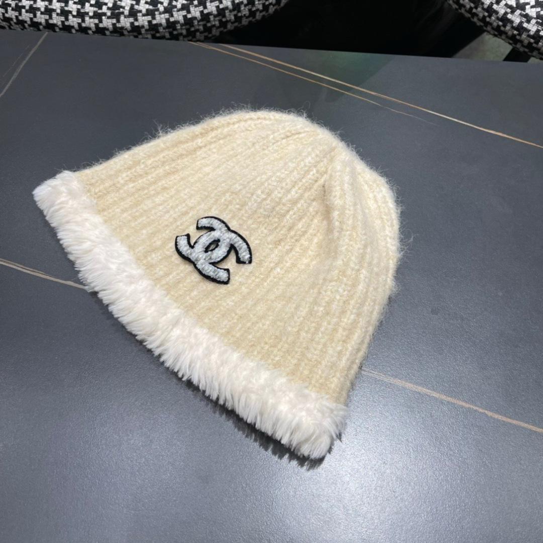  Chanel 香奈儿2025冬款针织毛线渔夫帽女秋冬季保暖显脸小护耳毛线帽针织渔夫帽