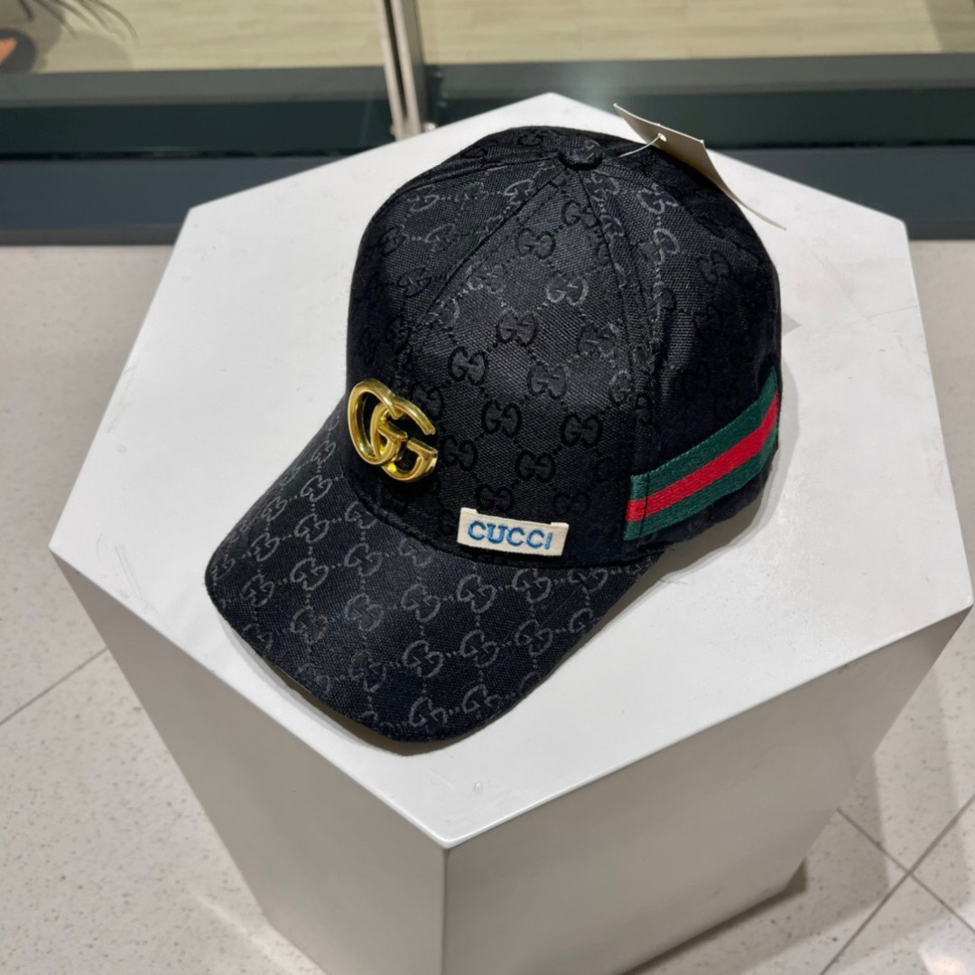  【GUCCI古奇】2025专柜新款简约刺绣款棒球帽，很潮！休闲运动款，经典制作，超级好搭衣服！