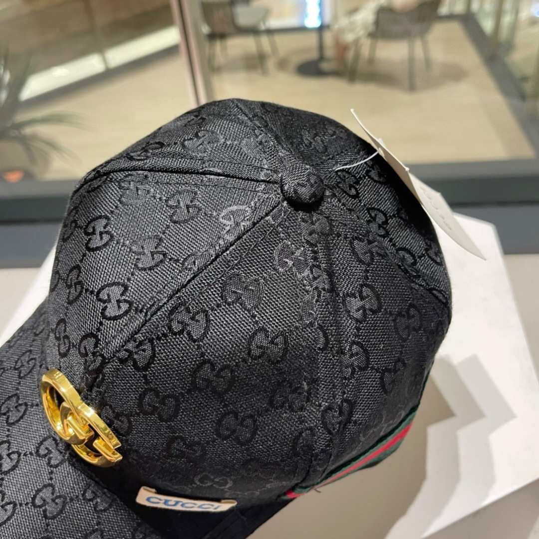  【GUCCI古奇】2025专柜新款简约刺绣款棒球帽，很潮！休闲运动款，经典制作，超级好搭衣服！