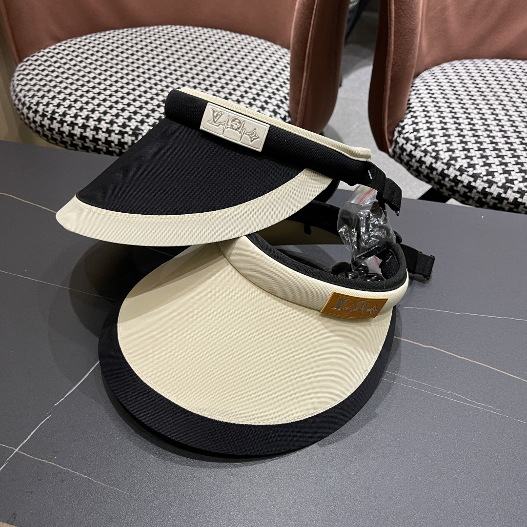  路易威登lv新款防晒帽女夏季网红空顶帽子防紫外线檐遮脸帽潮