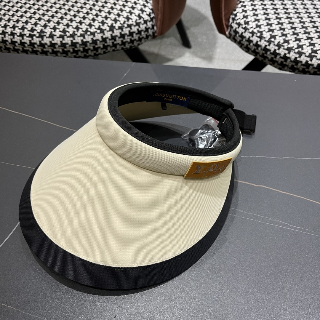  路易威登lv新款防晒帽女夏季网红空顶帽子防紫外线檐遮脸帽潮