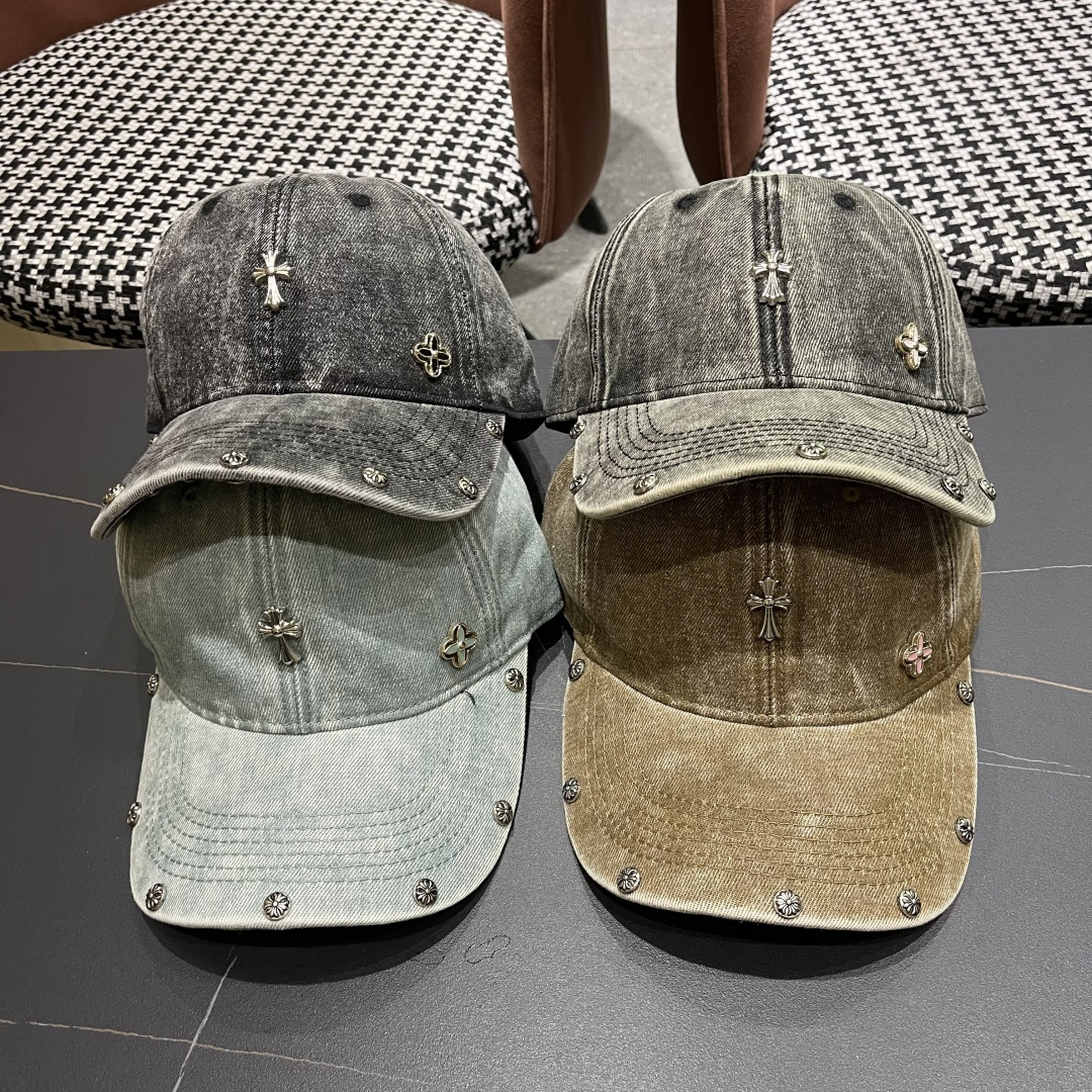 克罗心🆕春款牛仔面料棒球帽，个性时尚款
经典十字架标志，休闲带点酷酷的感觉，中性款
男女同款！多种色系，