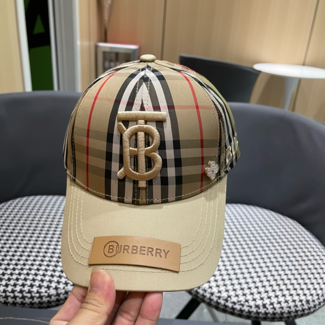 【巴宝莉BURBERRY】🌸官网同步上线🎊 韩版新款英伦风定制款11原单品质 男女通用棒球帽 美邦工艺棉
