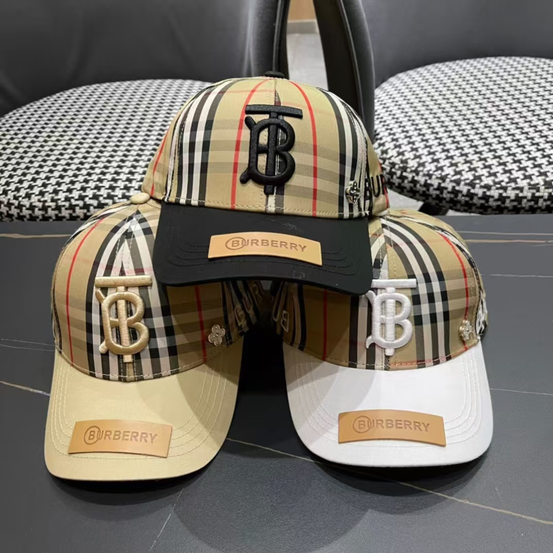 【巴宝莉BURBERRY】🌸官网同步上线🎊 韩版新款英伦风定制款11原单品质 男女通用棒球帽 美邦工艺棉