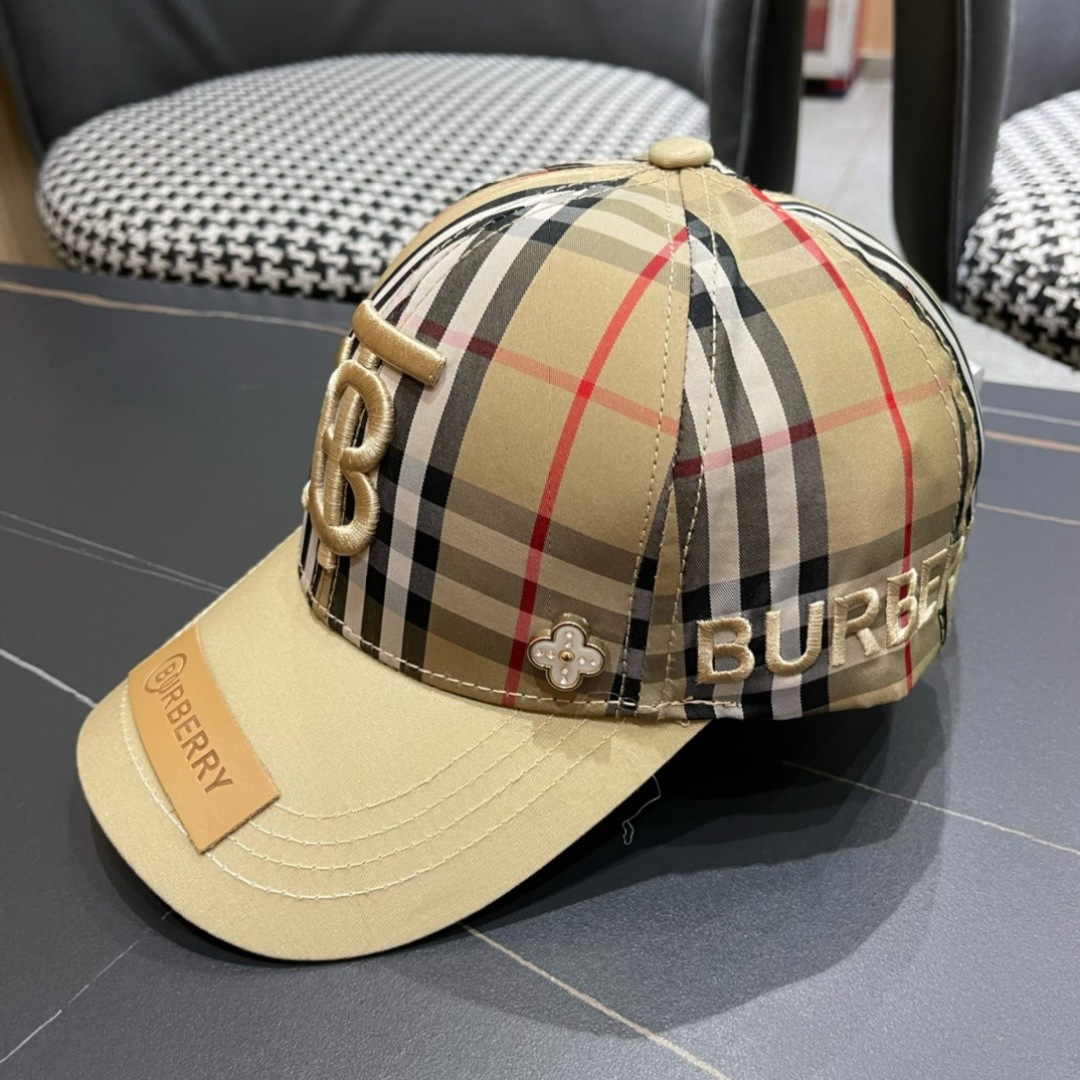 【巴宝莉BURBERRY】🌸官网同步上线🎊 韩版新款英伦风定制款11原单品质 男女通用棒球帽 美邦工艺棉