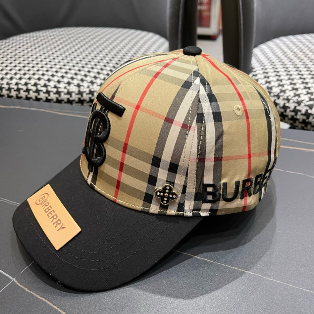 【巴宝莉BURBERRY】🌸官网同步上线🎊 韩版新款英伦风定制款11原单品质 男女通用棒球帽 美邦工艺棉