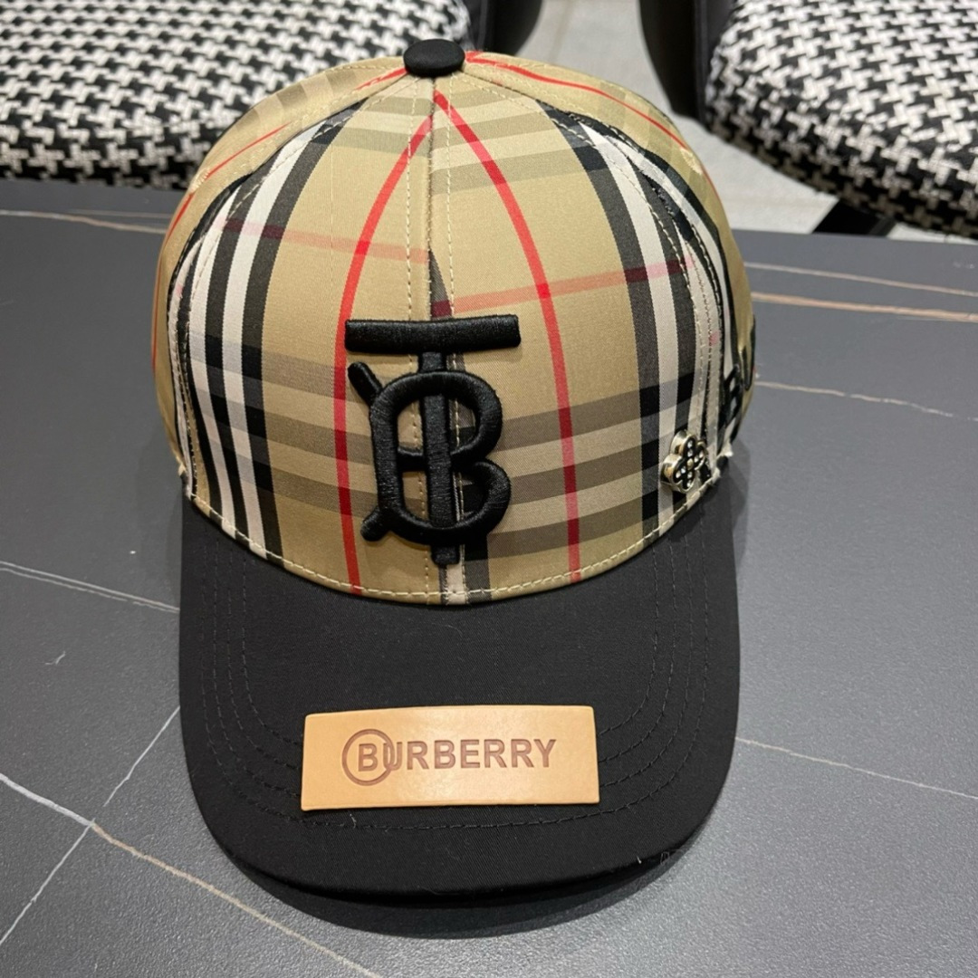 【巴宝莉BURBERRY】🌸官网同步上线🎊 韩版新款英伦风定制款11原单品质 男女通用棒球帽 美邦工艺棉