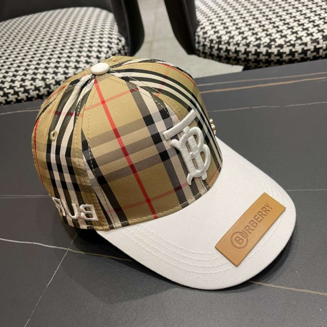 【巴宝莉BURBERRY】🌸官网同步上线🎊 韩版新款英伦风定制款11原单品质 男女通用棒球帽 美邦工艺棉