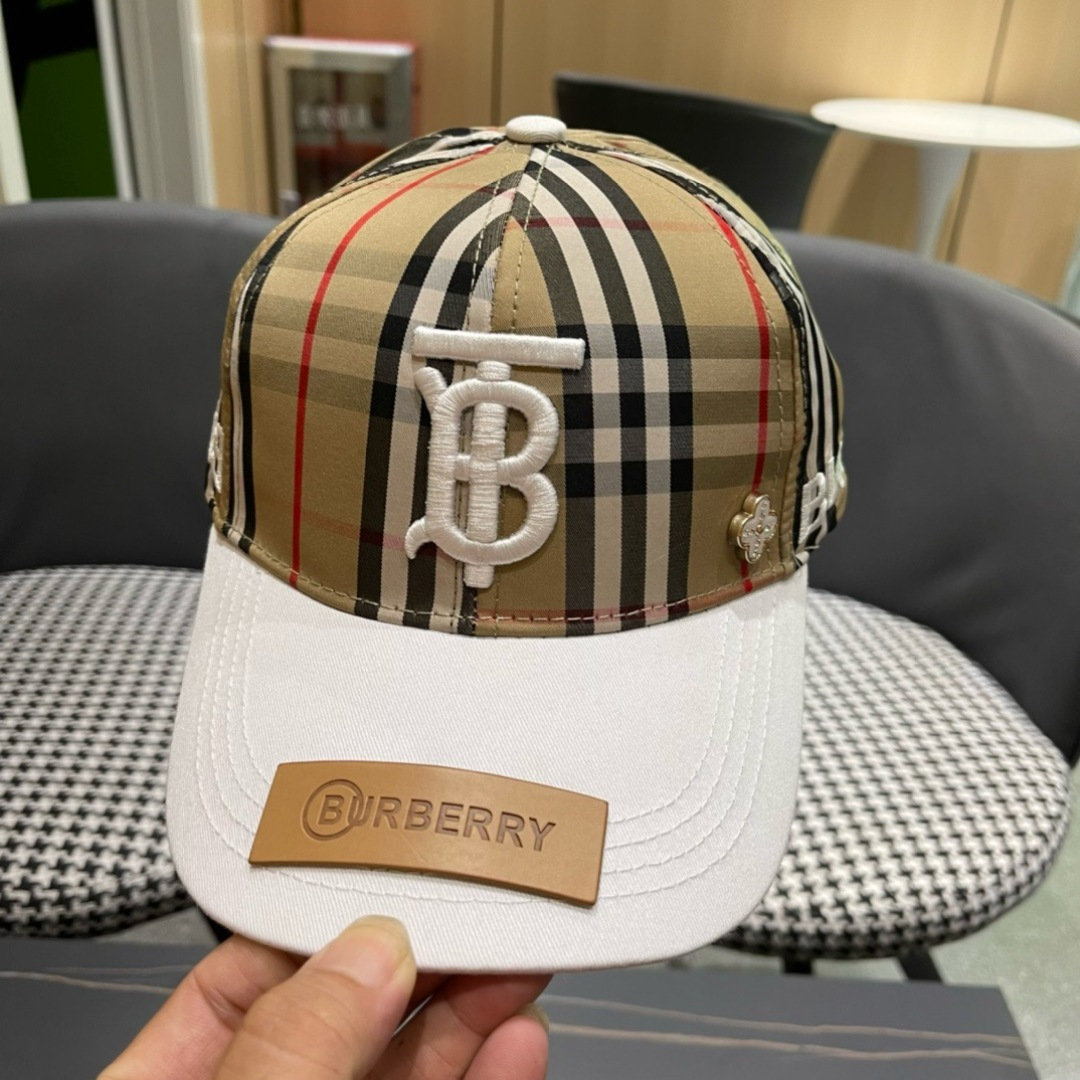 【巴宝莉BURBERRY】🌸官网同步上线🎊 韩版新款英伦风定制款11原单品质 男女通用棒球帽 美邦工艺棉