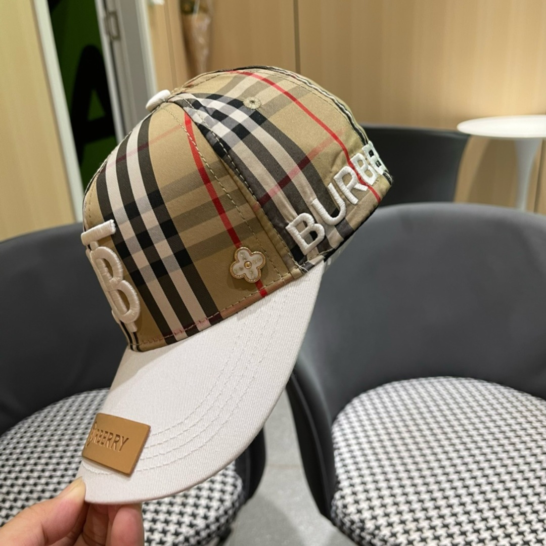 【巴宝莉BURBERRY】🌸官网同步上线🎊 韩版新款英伦风定制款11原单品质 男女通用棒球帽 美邦工艺棉