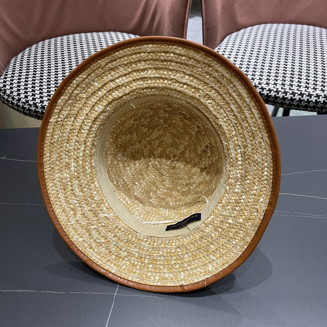 【LV路易威登】2025新款沙滩麦杆遮阳度假风草帽，旅行必备，赶紧入手！