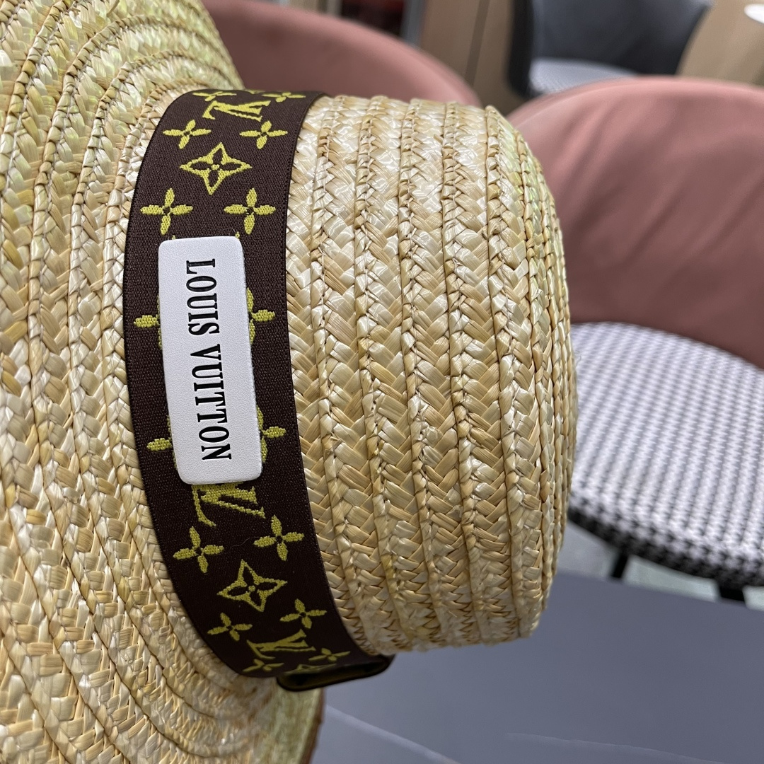 【LV路易威登】2025新款沙滩麦杆遮阳度假风草帽，旅行必备，赶紧入手！