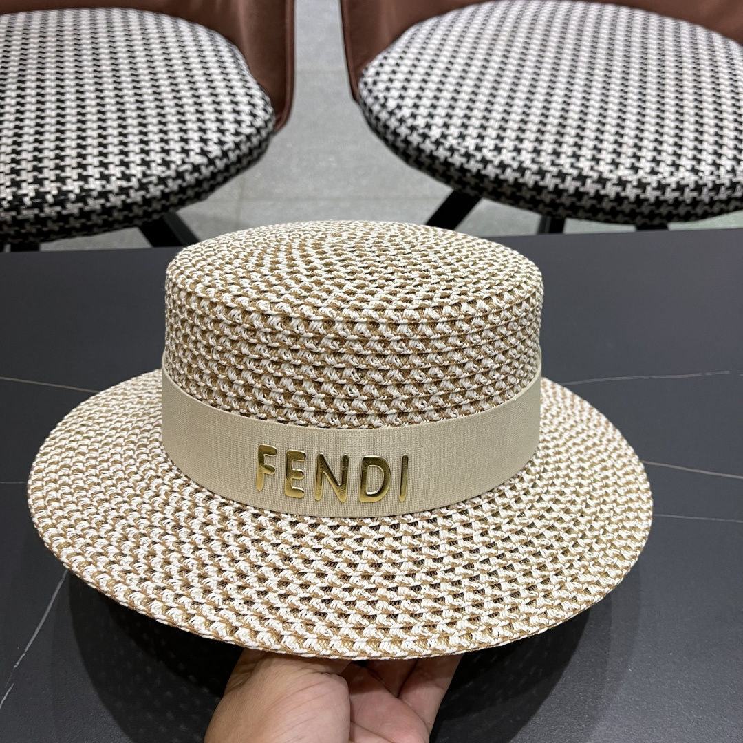  芬迪fendl 2025新款草帽休闲沙滩度假太阳草帽出街旅游必备