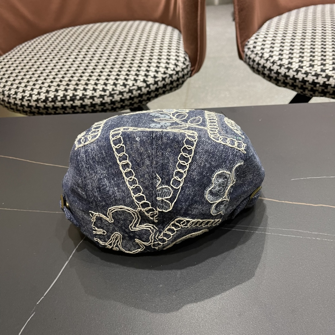  香奈儿2025新款韩版牛仔前进帽贝雷帽女春秋时尚百搭薄款
画家帽八角蓓蕾帽子