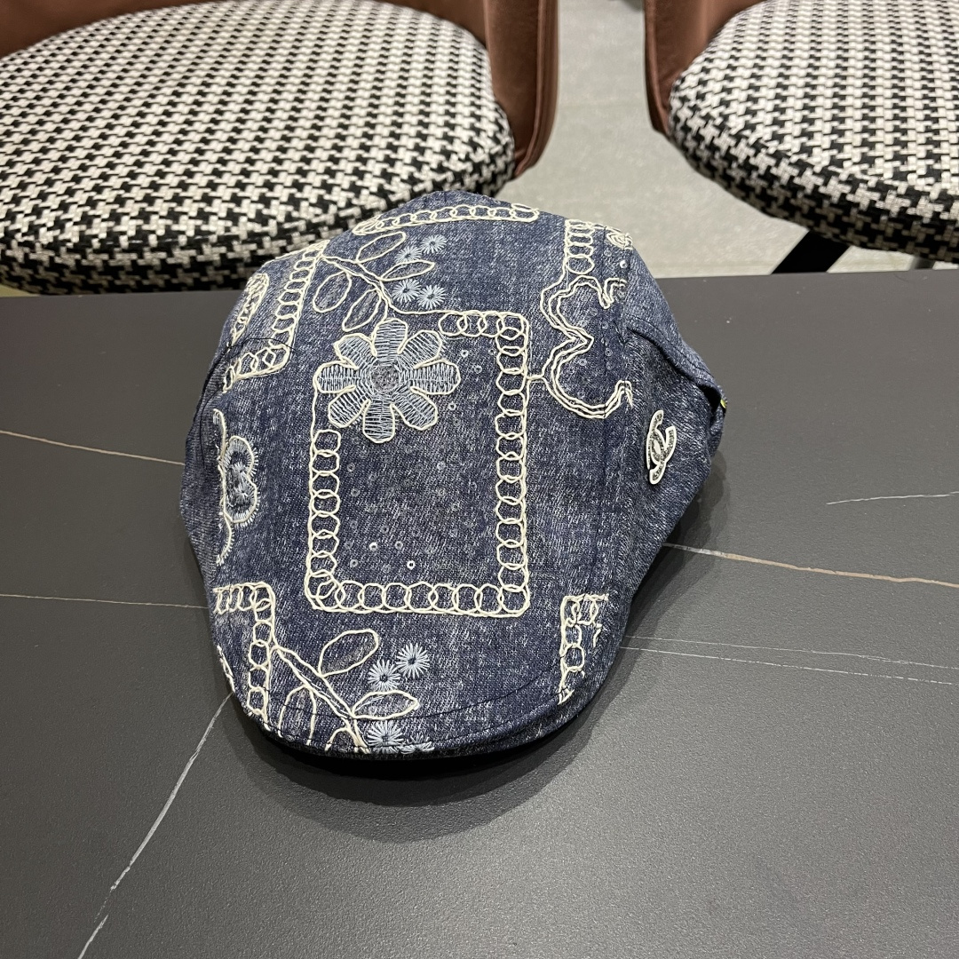  香奈儿2025新款韩版牛仔前进帽贝雷帽女春秋时尚百搭薄款
画家帽八角蓓蕾帽子