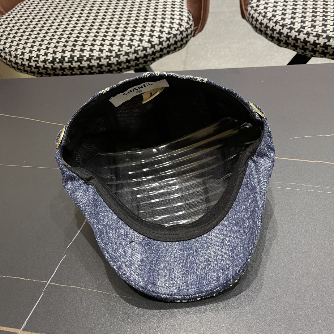  香奈儿2025新款韩版牛仔前进帽贝雷帽女春秋时尚百搭薄款
画家帽八角蓓蕾帽子