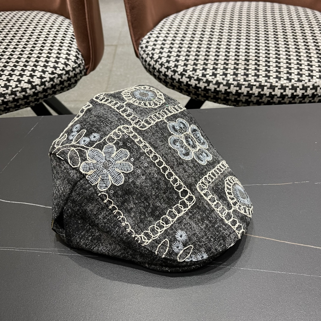  香奈儿2025新款韩版牛仔前进帽贝雷帽女春秋时尚百搭薄款
画家帽八角蓓蕾帽子