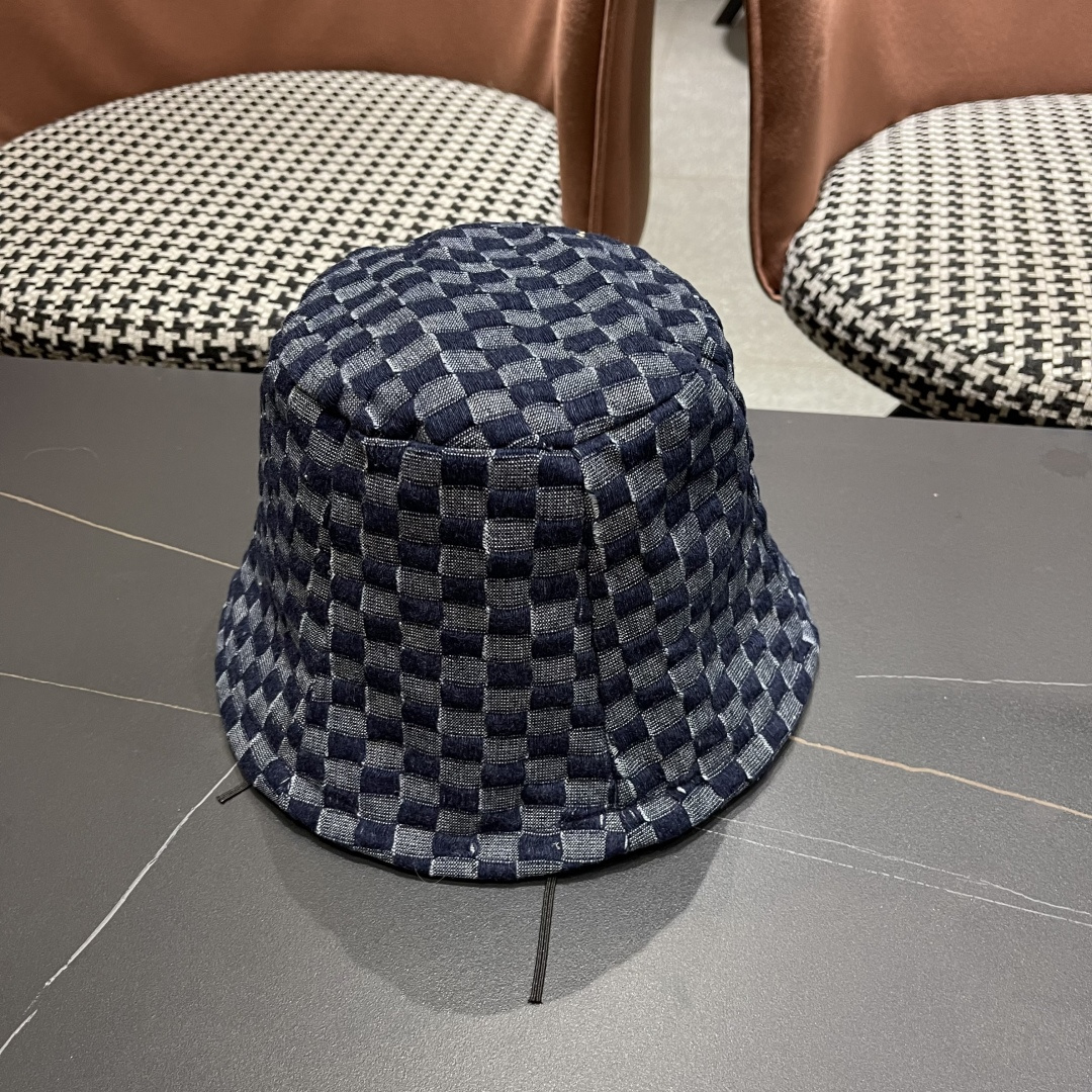  芬迪 韩版时尚百搭纯色水桶帽女款格子简约显脸小渔
夫帽春秋气质盆帽子