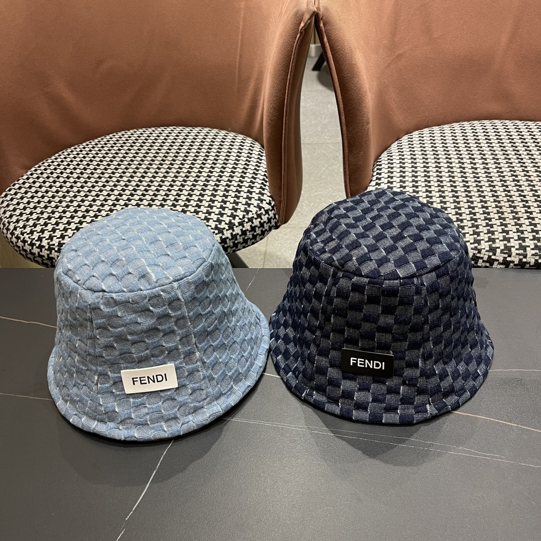  芬迪 韩版时尚百搭纯色水桶帽女款格子简约显脸小渔
夫帽春秋气质盆帽子