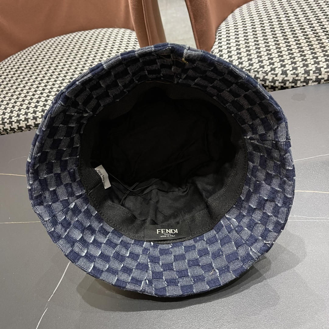  芬迪 韩版时尚百搭纯色水桶帽女款格子简约显脸小渔
夫帽春秋气质盆帽子