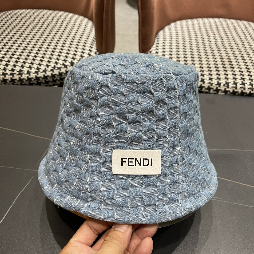  芬迪 韩版时尚百搭纯色水桶帽女款格子简约显脸小渔
夫帽春秋气质盆帽子