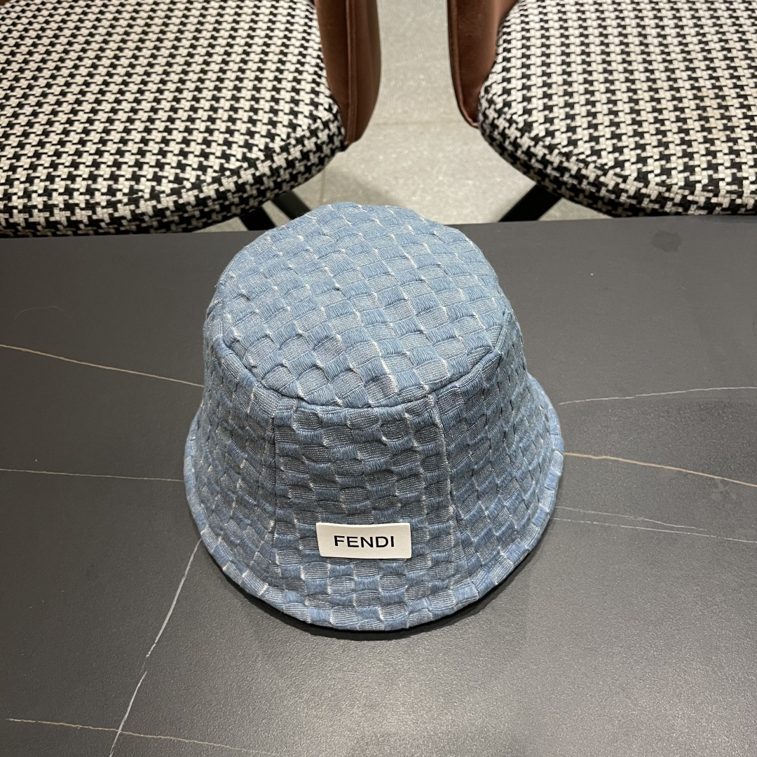  芬迪 韩版时尚百搭纯色水桶帽女款格子简约显脸小渔
夫帽春秋气质盆帽子