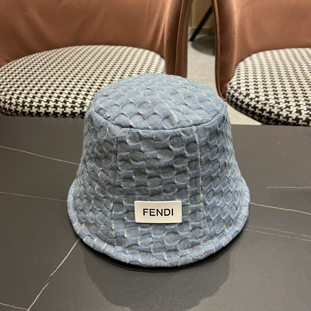  芬迪 韩版时尚百搭纯色水桶帽女款格子简约显脸小渔
夫帽春秋气质盆帽子