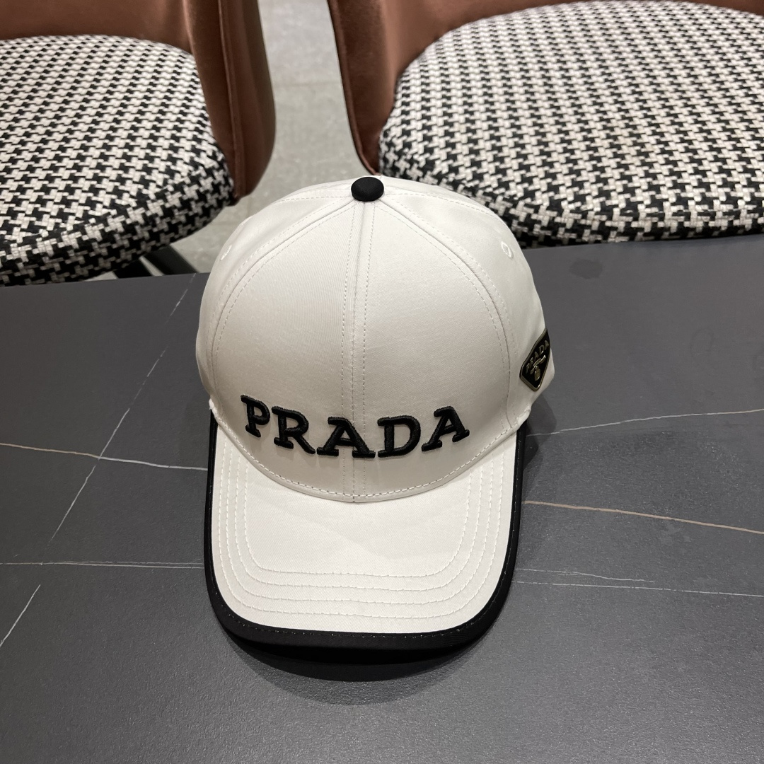  Prada(普拉达)新款原单棒球帽， 刺绣logo，专柜11开模订制，原版纯棉布料轻盈透气！质量超赞，