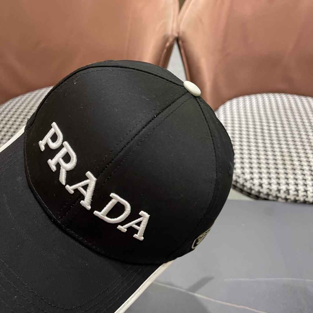  Prada(普拉达)新款原单棒球帽， 刺绣logo，专柜11开模订制，原版纯棉布料轻盈透气！质量超赞，