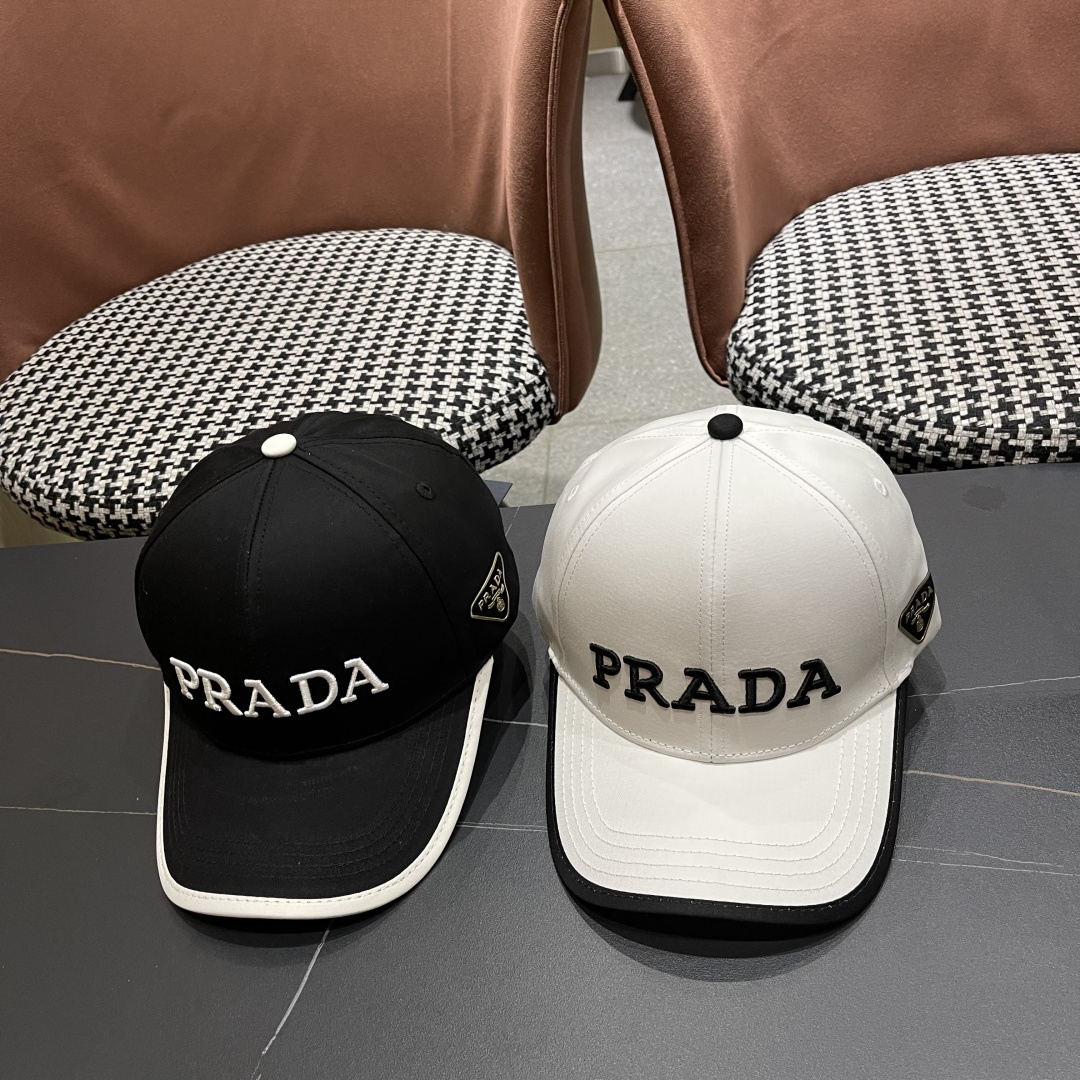  Prada(普拉达)新款原单棒球帽， 刺绣logo，专柜11开模订制，原版纯棉布料轻盈透气！质量超赞，