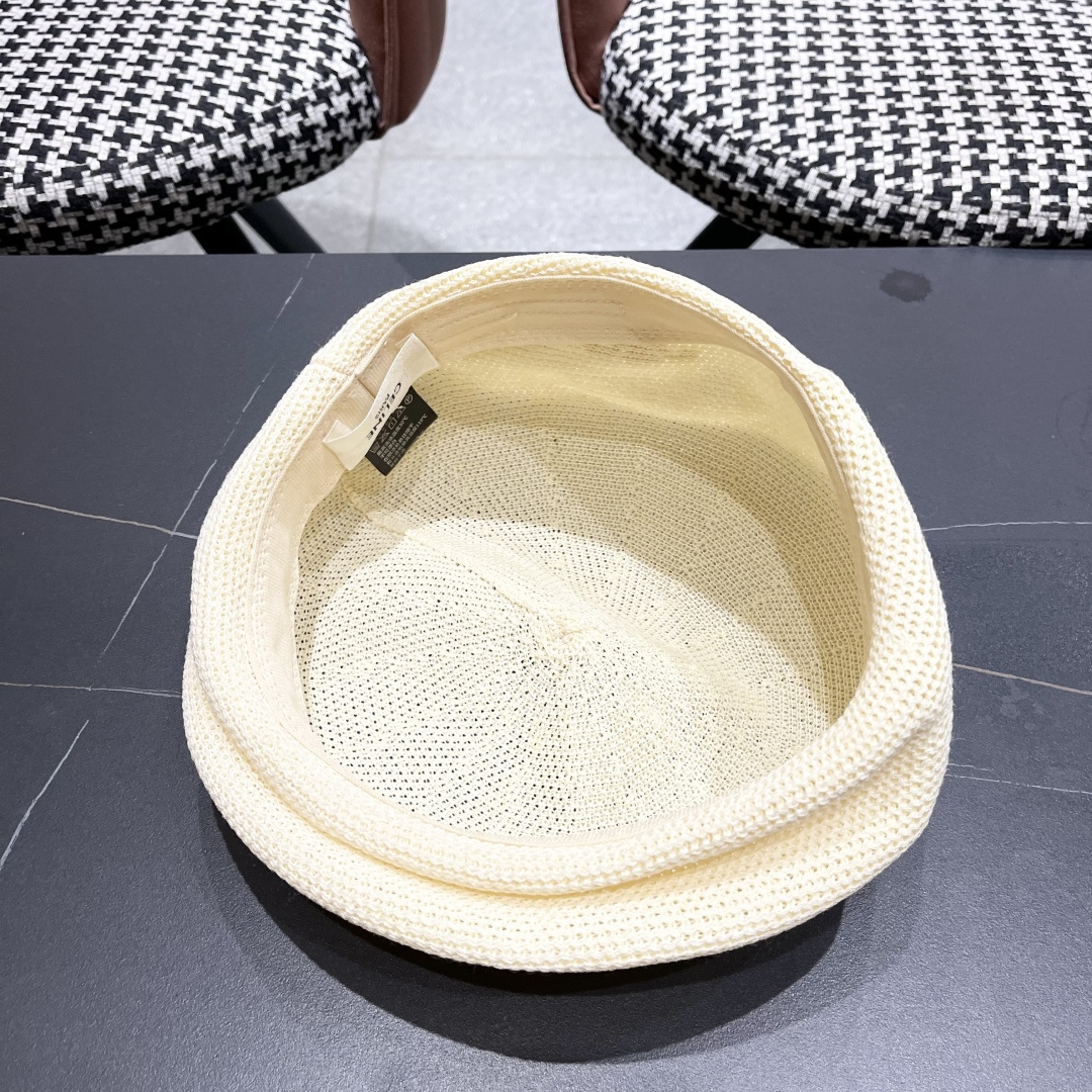  赛琳 2025 春夏薄款针织贝雷帽女韩版定型斜边边画家帽气质时尚百搭