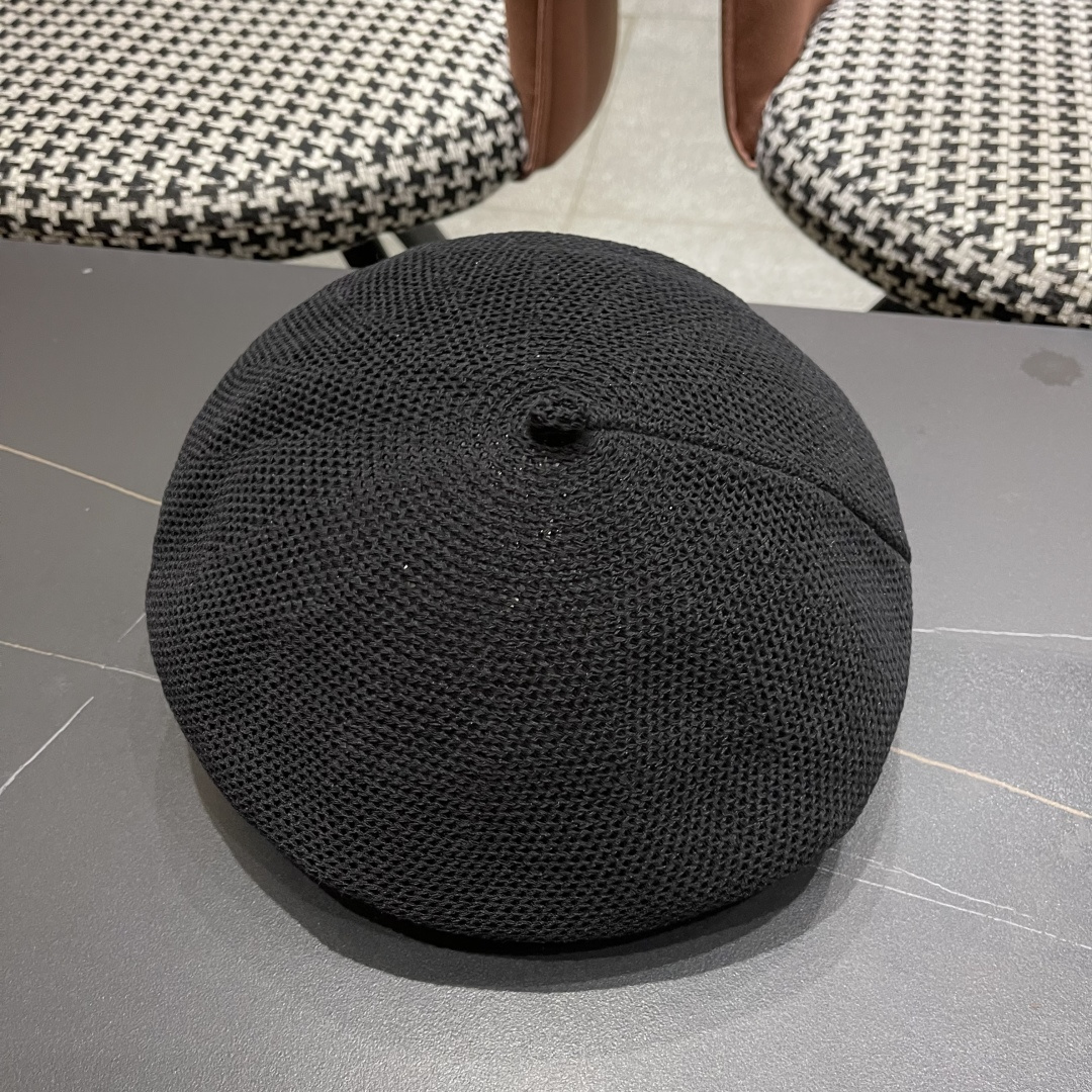  赛琳 2025 春夏薄款针织贝雷帽女韩版定型斜边边画家帽气质时尚百搭