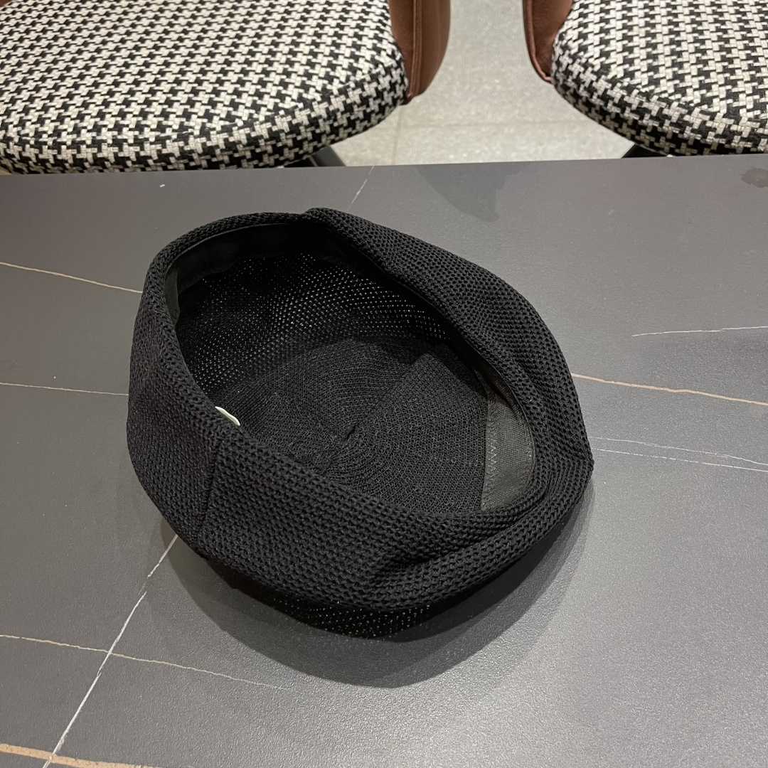  赛琳 2025 春夏薄款针织贝雷帽女韩版定型斜边边画家帽气质时尚百搭