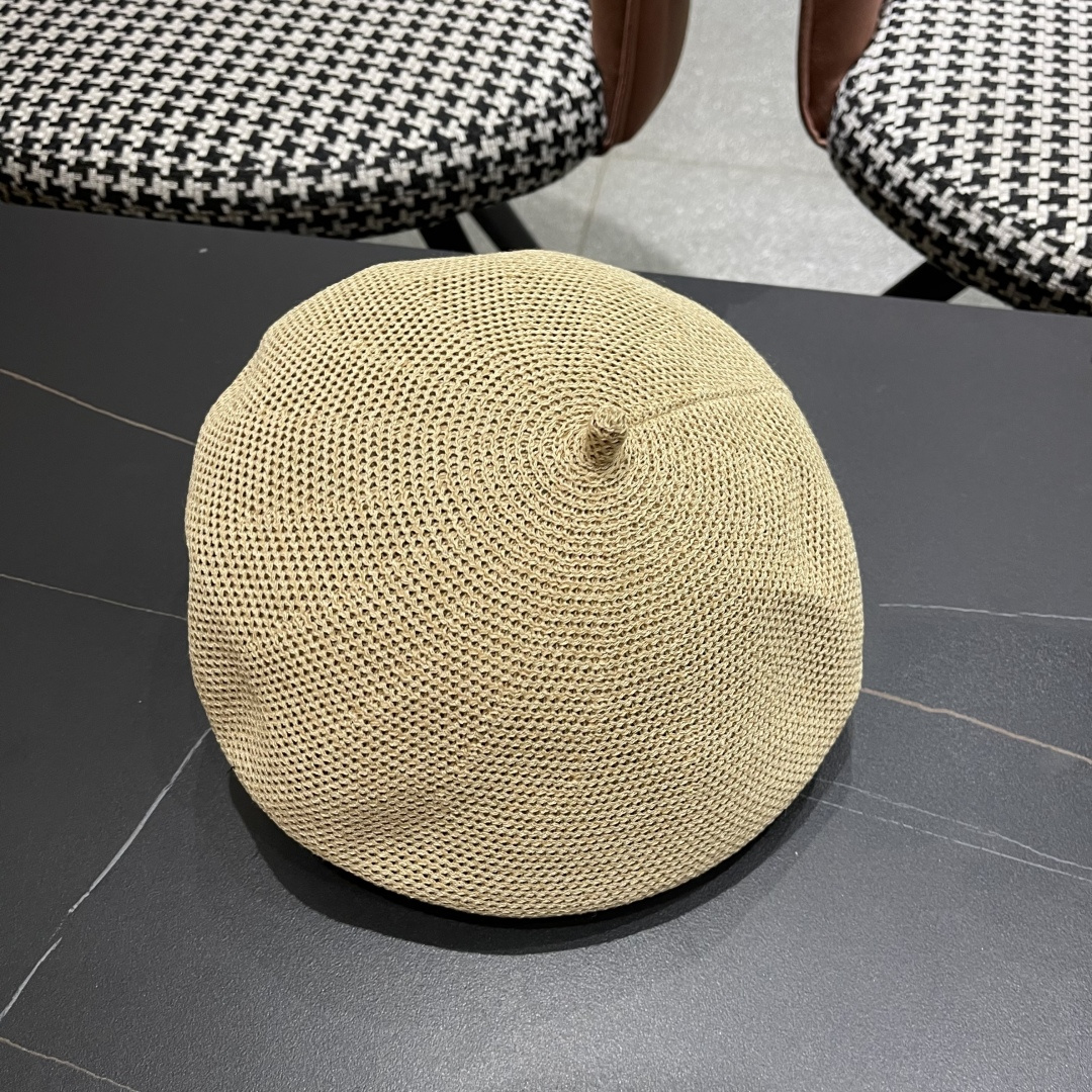  赛琳 2025 春夏薄款针织贝雷帽女韩版定型斜边边画家帽气质时尚百搭